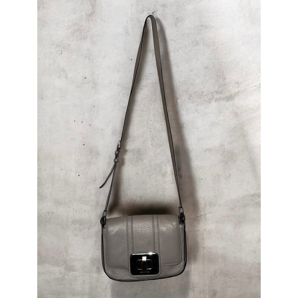 Michael Kors Lila Small Messenger Bag Crossbody Purse Steel Gray Pebbled Leather - Picture 16 of 16